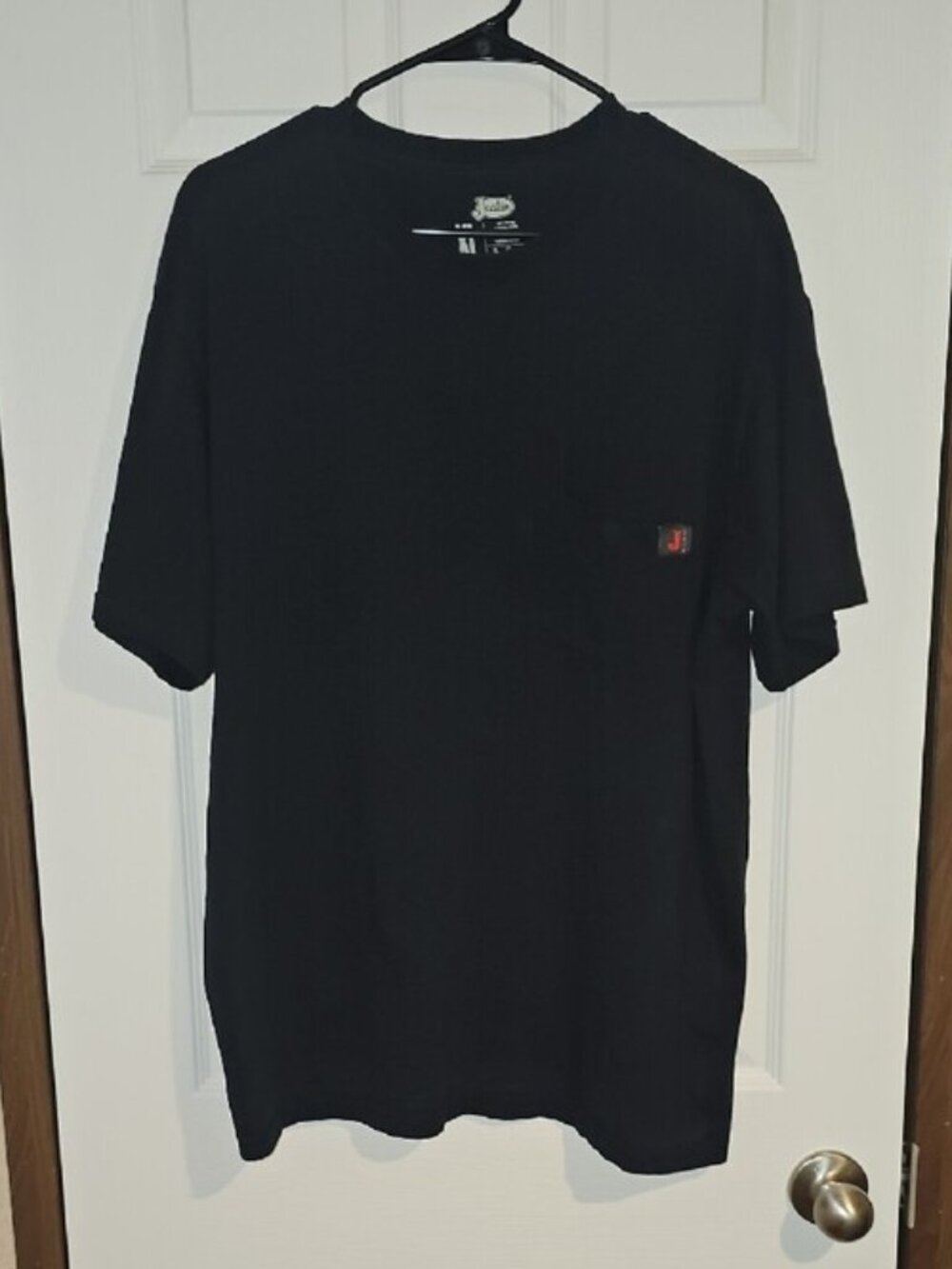 Justin Men's XL Black Short Sleeve Crew Neck Pocket T-Shirt Used